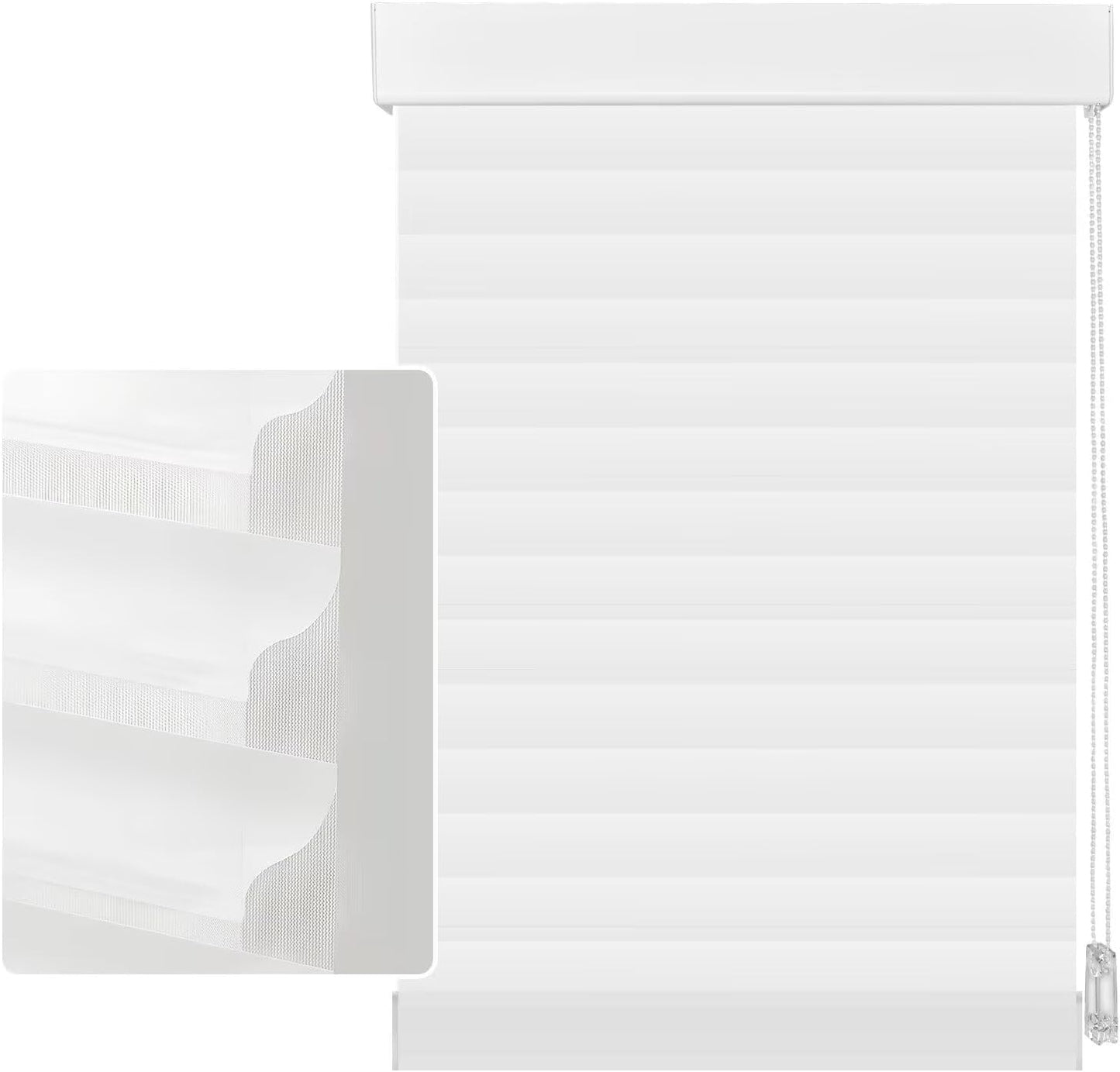 Etokfoks 59in H White Light Filtering Dual Layer Blinds Shades for Windows