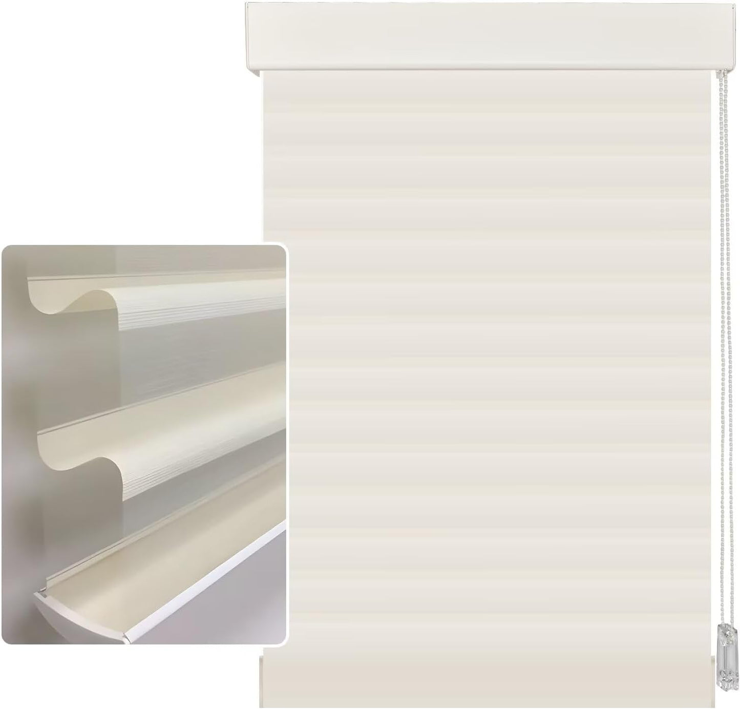 Etokfoks 59in H Beige Light Filtering Dual Layer Blinds Shades for Windows
