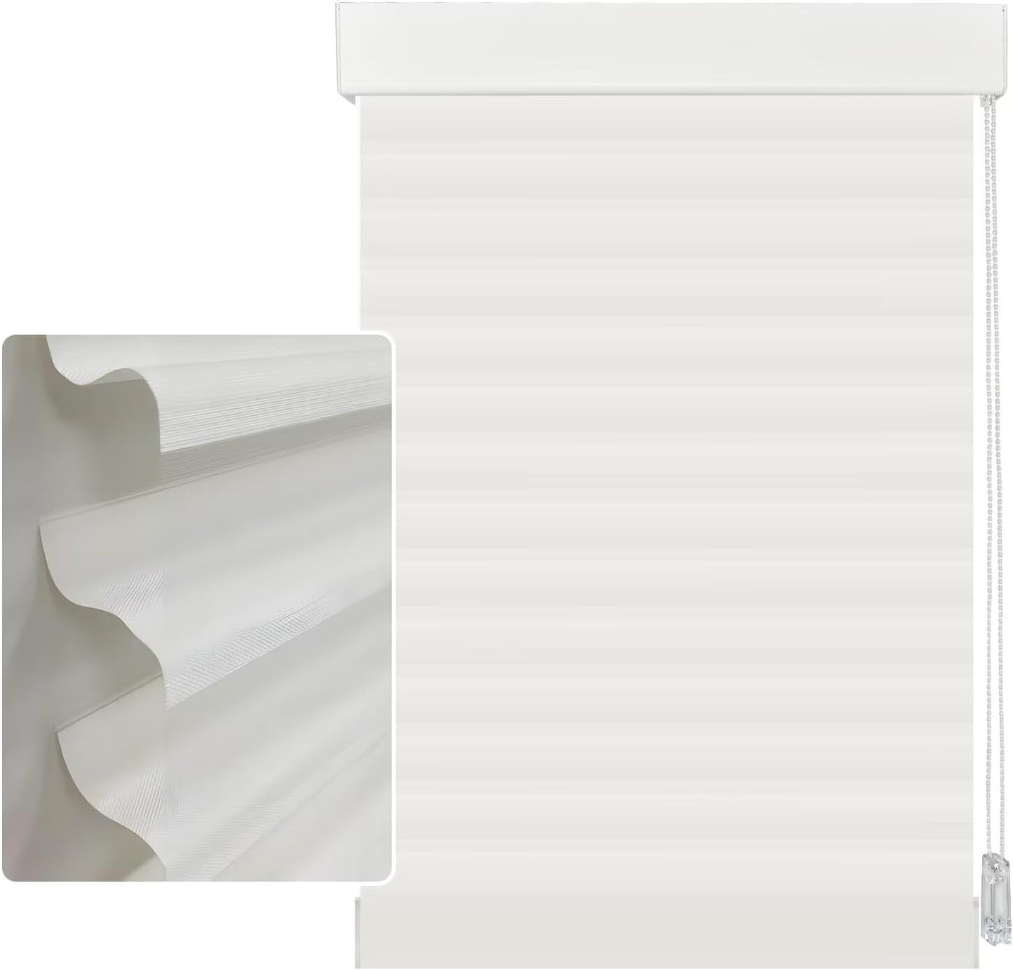 Etokfoks 59in H Off White Light Filtering Dual Layer Blinds Shades for Windows