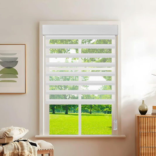Etokfoks 59in H Grey Light Filtering Dual Layer Blinds Shades for Windows