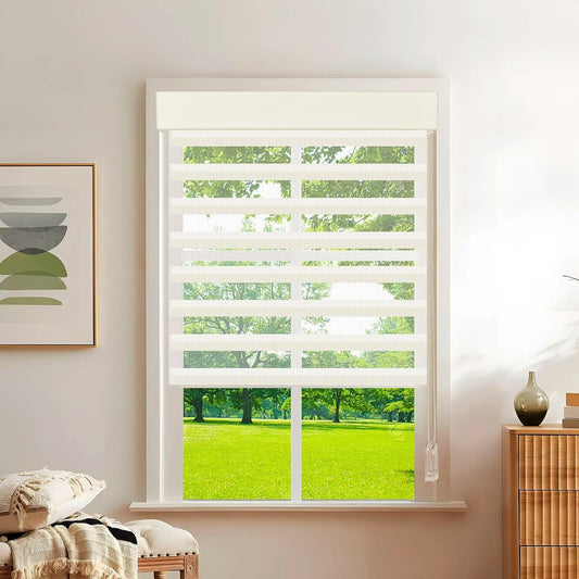 Etokfoks 59in H Off White Light Filtering Dual Layer Blinds Shades for Windows