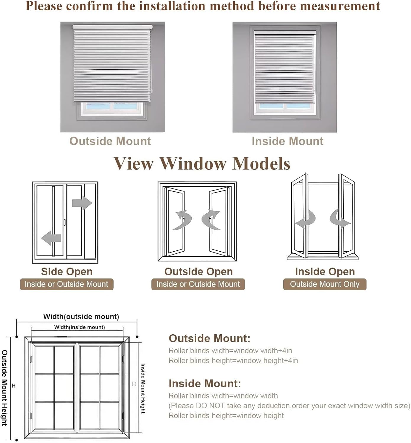 Etokfoks 59in H Off White Light Filtering Dual Layer Blinds Shades for Windows