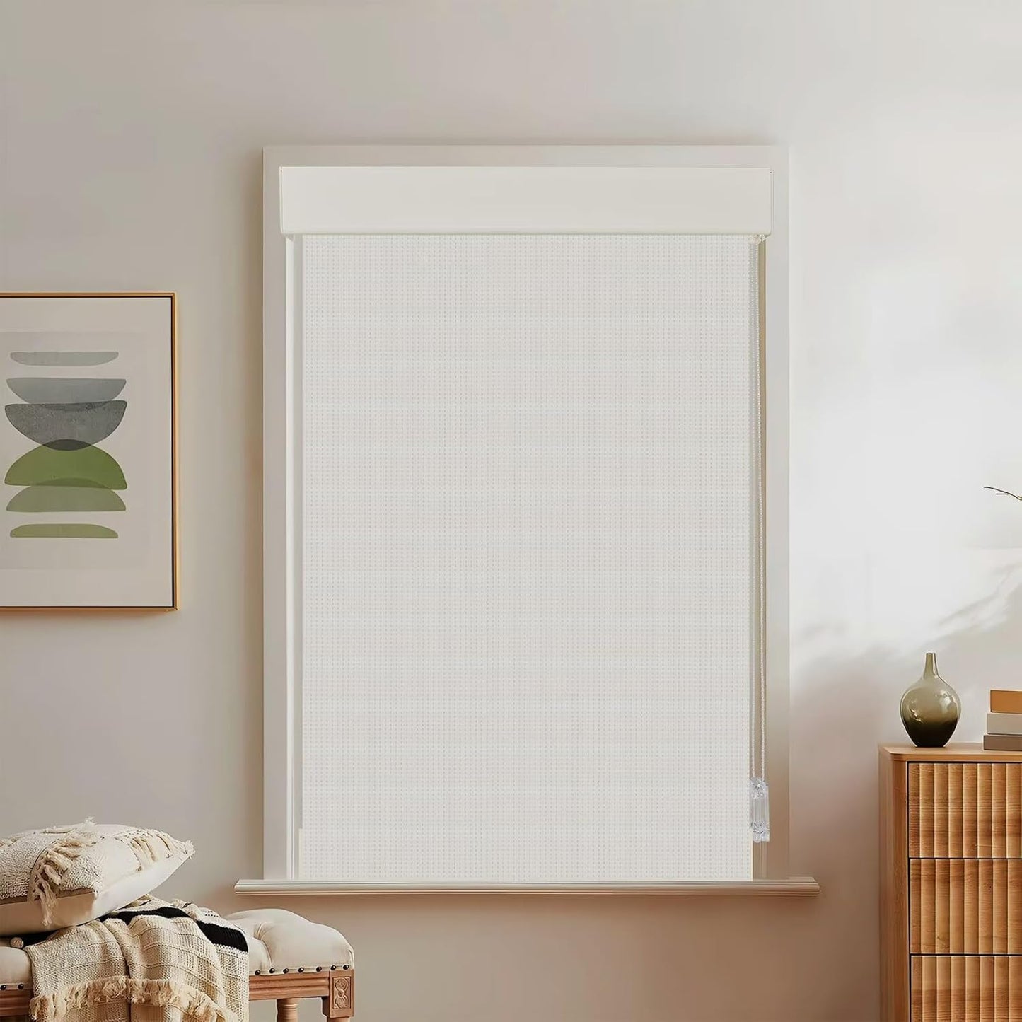 Etokfoks 59in H Off White Light Filtering Dual Layer Blinds Shades for Windows