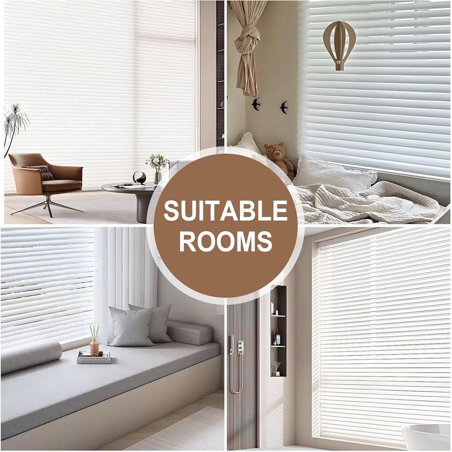 Etokfoks 59in H Off White Light Filtering Dual Layer Blinds Shades for Windows