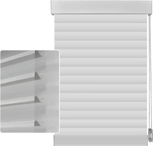 Etokfoks 59in H Grey Light Filtering Dual Layer Blinds Shades for Windows