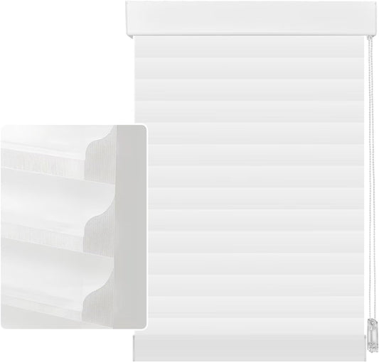 Etokfoks 59in H White Light Filtering Dual Layer Blinds Shades for Windows