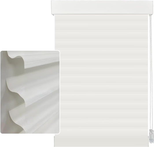 Etokfoks 59in H Off White Light Filtering Dual Layer Blinds Shades for Windows