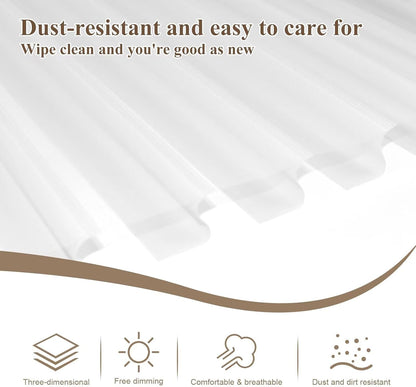 Etokfoks 59in H White Light Filtering Dual Layer Blinds Shades for Windows