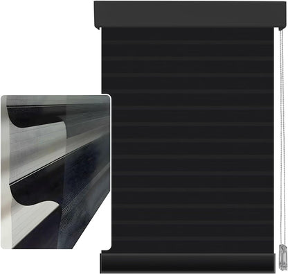 Etokfoks 59in H Black Light Filtering Dual Layer Blinds Shades for Windows
