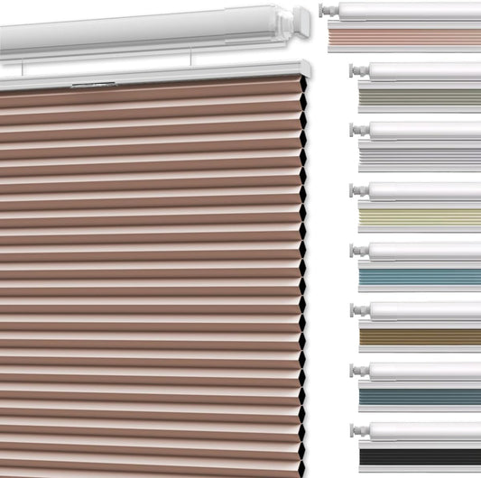 Etokfoks 67in W Pink Blackout Shades Cellular Blinds for Indoor Windows with Top Down Room