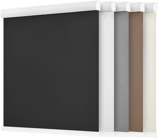 Etokfoks 58in W Beige Blackout Roller Shades Roll Up Blinds for Windows