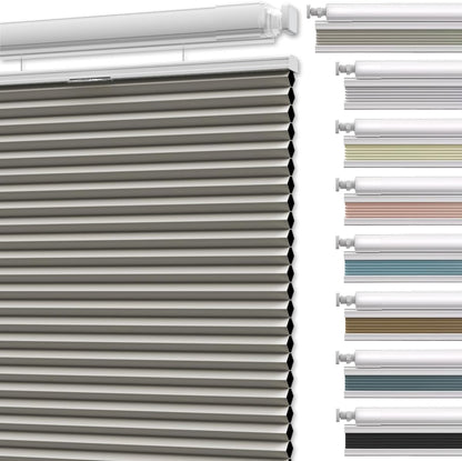 Etokfoks 67in W Gray Blackout Shades Cellular Blinds for Indoor Windows with Top Down Room