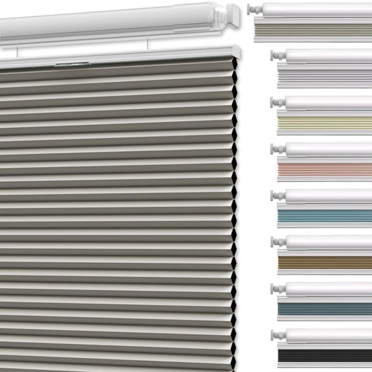 Etokfoks 67in W Gray Blackout Shades Cellular Blinds for Indoor Windows with Top Down Room