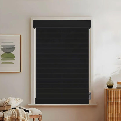 Etokfoks 59in H Black Light Filtering Dual Layer Blinds Shades for Windows