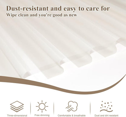 Etokfoks 59in H Off White Light Filtering Dual Layer Blinds Shades for Windows