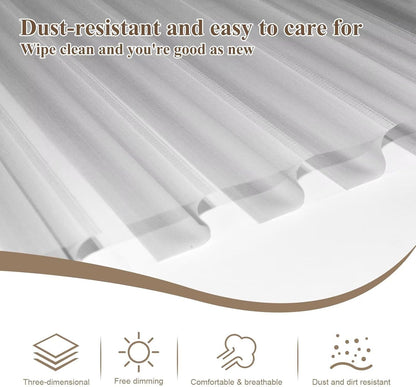 Etokfoks 59in H Grey Light Filtering Dual Layer Blinds Shades for Windows