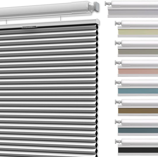 Etokfoks 67in W White Blackout Shades Cellular Blinds for Indoor Windows with Top Down Room