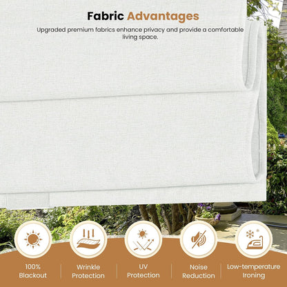 Etokfoks 55" W Blackout White Roman Shades Fabric Blinds for Windows