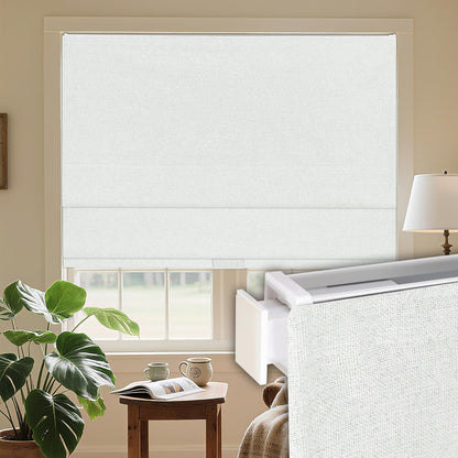 Etokfoks 55" W Blackout White Roman Shades Fabric Blinds for Windows