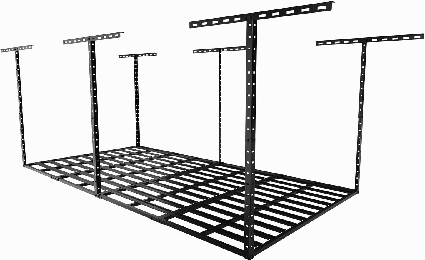 Adrinfly Upgraded 800LBS Ceiling Garage Storage Rack with 2" Wide Slats, Adjustable Height 22"-40", Cold-Rolled Steel Construction for Stable Overhead Organization