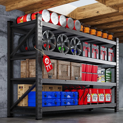 Adrinfly Heavy-Duty Garage Storage Shelves with Adjustable Layers, 5000 lbs Capacity, Reinforced Metal Frame, Expandable Design for Garage/Shop/Warehouse/Basement