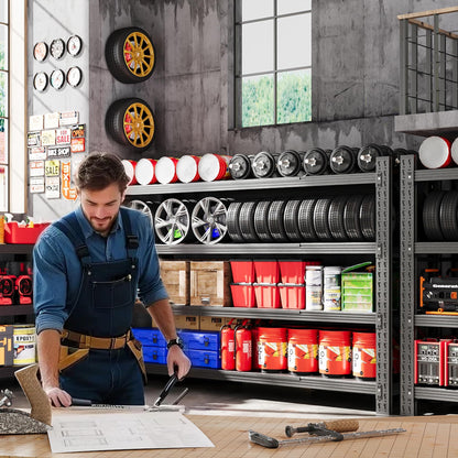 Adrinfly Heavy-Duty Garage Storage Shelves with Adjustable Layers, 5000 lbs Capacity, Reinforced Metal Frame, Expandable Design for Garage/Shop/Warehouse/Basement