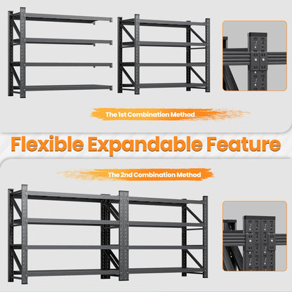Adrinfly Heavy-Duty Garage Storage Shelves with Adjustable Layers, 5000 lbs Capacity, Reinforced Metal Frame, Expandable Design for Garage/Shop/Warehouse/Basement