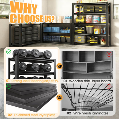 Adrinfly Heavy-Duty Garage Shelving, 3000 lbs Load Capacity, Double-Layer Cold-Rolled Steel, Adjustable Height, Rust-Resistant Powder-Coated, Versatile for Garage/Workshop/Office Storage