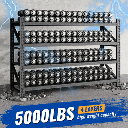 Adrinfly Extra Large Heavy-Duty Steel Shelving 71"W x 24"D x 69"H, 4 Adjustable Shelves, 5000LBS Load Capacity for Garage, Factory, Warehouse Storage