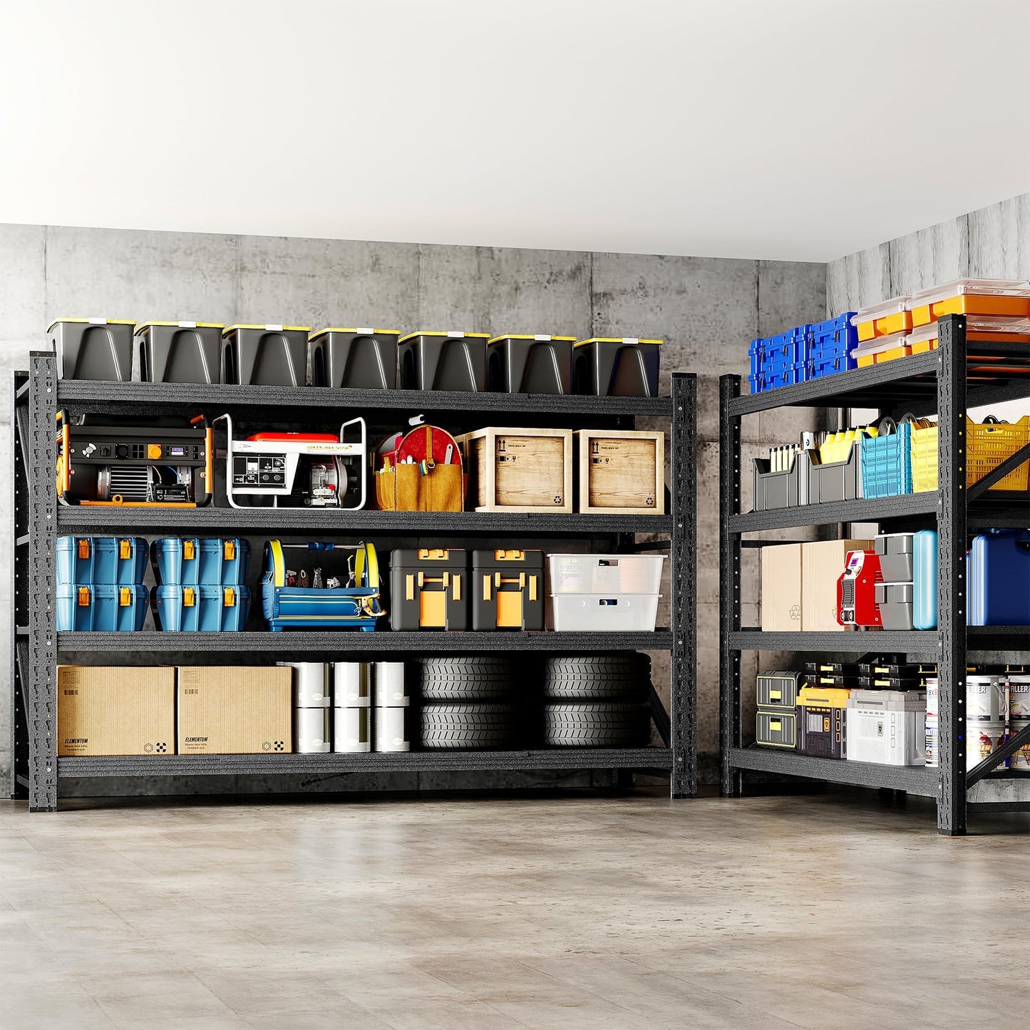 Adrinfly Extra Large Heavy-Duty Steel Shelving 71"W x 24"D x 69"H, 4 Adjustable Shelves, 5000LBS Load Capacity for Garage, Factory, Warehouse Storage