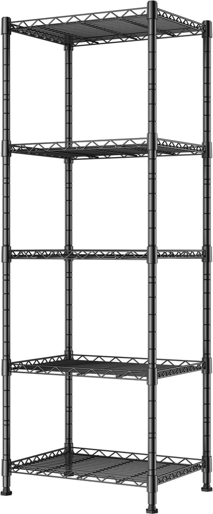 Adrinfly Premium Spider Web Steel Shelving Unit, 11.8"D x16.6"W x53.5"H, 500lbs Capacity, No Tools Assembly, Adjustable Shelves for Kitchen/Bathroom/Garage/Office, Sturdy & Space-Saving