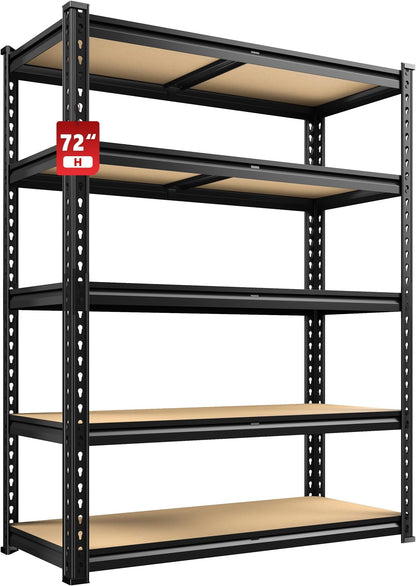 Adrinfly Heavy Duty 5-Tier Garage Shelving, 2020LBS Total Load, 404LBS per Shelf, Adjustable Metal Shelves for Garage, Pantry, Office - Sturdy Steel Storage Unit with Foot Pads