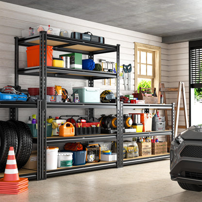 Adrinfly Heavy Duty 5-Tier Garage Shelving, 2020LBS Total Load, 404LBS per Shelf, Adjustable Metal Shelves for Garage, Pantry, Office - Sturdy Steel Storage Unit with Foot Pads