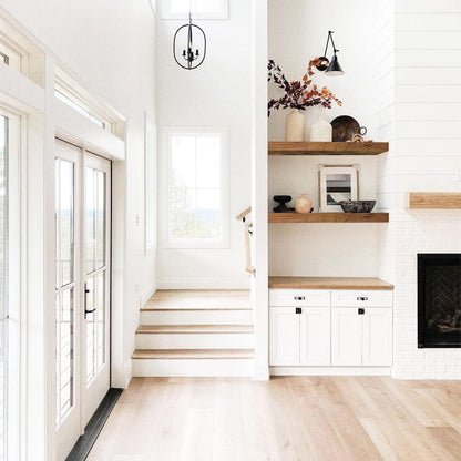 Adrinfly MDF Floating Shelf with Invisible Brackets, 23.6"W x 9.3"D x 1.5"H, 2 Shelves, 25 lbs Capacity, Farmhouse Wall Mount for Bathroom, Living Room, Easy Assembly